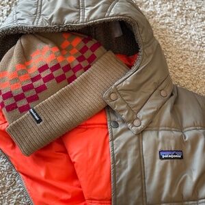 Patagonia Youth Coat and Hat- Like New!